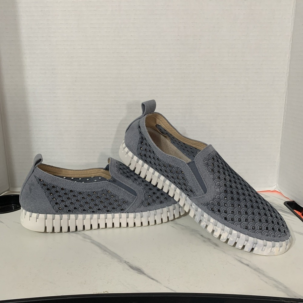 Ilse Jacobsen Tulip 140 Blue Grey w/ Goring Slip-on Women's EU sizes 40